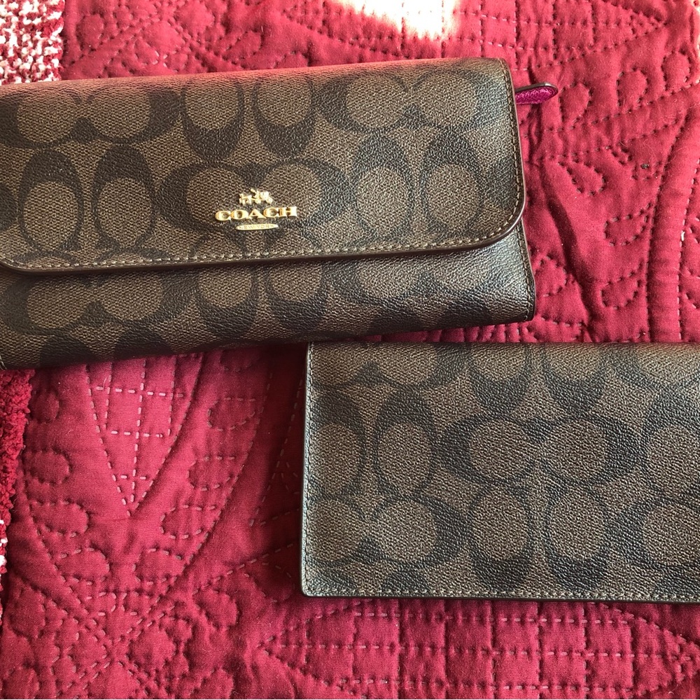 Coach wallet with matching checkbook cover.